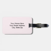 Schicke französische Skript-Rosa-Streifen und Gepäckanhänger (Rückseite horizontal)