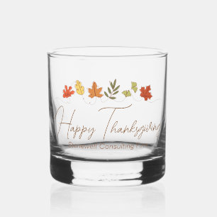 Schicke Frohes Erntedankfest Blätter Personalisier Whiskyglas