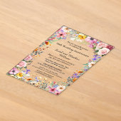 Schicke Gartenblumen 20. Hochzeitstag Acryleinladungen (Ablage )