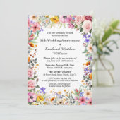 Schicke Gartenblumen 35. Hochzeitstag Einladung (Stehend Vorderseite)