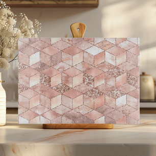 Schicke geometrische roségoldene rosa falsche Foli Schneidebrett
