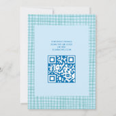 Schicke Gingham-Moderne benutzerdefinierte QR-CODE Einladung (Rückseite)
