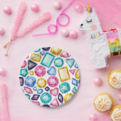 Schicke Girly glänzende Diamant-Edelsteine Pappteller (Party)