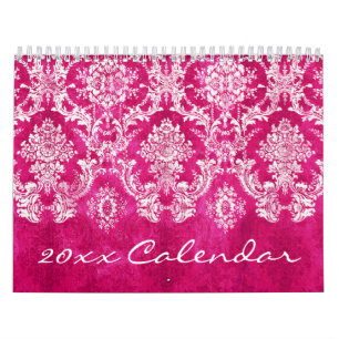 Schicke, girly Muster mit Damast und Chevronen plu Kalender