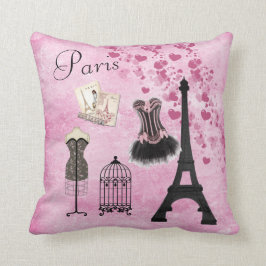 Schicke Girly rosa Paris-Mode Kissen
