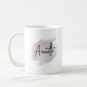 Schicke glänzende Pinselstrich personalisiert Kaffeetasse