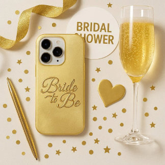 Schicke Gold Braut-zu-Sein Schrift Handyhülle iPhone 15 Pro Hülle