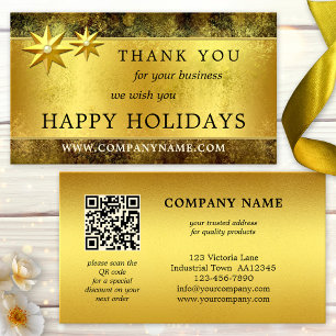 Schicke Gold-Dankeschön-QR-Weihnachtsgeschäftskart Visitenkarte