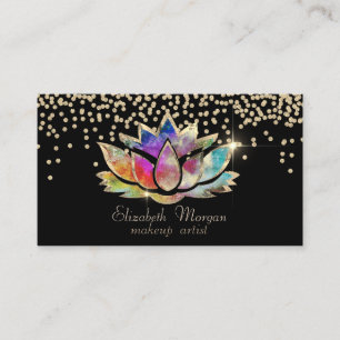 Schicke Gold Diamanten Farbige Lotus Schwarz Visitenkarte