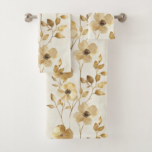 Schicke Gold Glam Blumen Badhandtuch Set (Insitu)