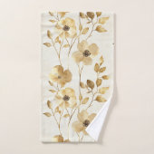 Schicke Gold Glam Blumen Badhandtuch Set (Handtuch)