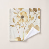 Schicke Gold Glam Blumen Badhandtuch Set (Waschlappen)