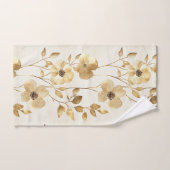 Schicke Gold Glam Blumen Badhandtuch Set (Handtuch)