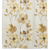 Schicke Gold Glam Blumen Duschvorhang (Vorderseite)