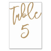 Schicke Gold-Kalligrafie-Hochzeit Tischnummer (Rückseite)