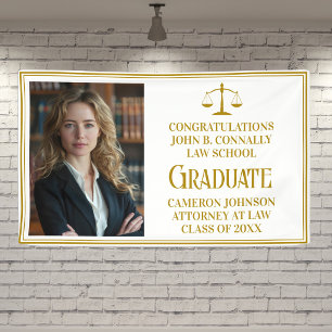 Schicke Gold Law School Foto-Abschlussfeier Banner
