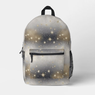 Schicke Gold- und Silber-Glitter-Rucksack Bedruckter Rucksack