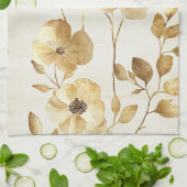 Schicke Goldblumen Geschirrtuch (Gefaltet)