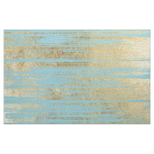 Schicke GoldBrushstrokes auf Insel-Paradies-Blau Stoff