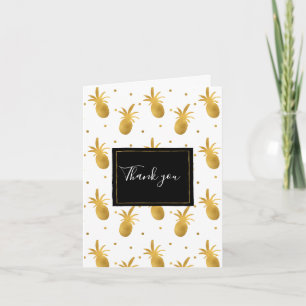 Schicke goldene Ananas und Punkte Danke