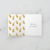 Schicke goldene Ananas und Punkte Danke (Innenseite)