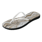 Schicke goldene Wirbelmarmor weiße Flip Flops Badesandalen (Schrägansicht)