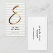 Schicke Goldinitiale persönlich Visitenkarte (Vorne/Hinten)