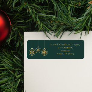Schicke grüne Gold-Ornamente Weihnachts-Rücksendea