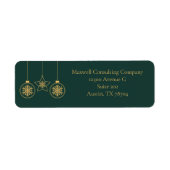 Schicke grüne Gold-Ornamente Weihnachts-Rücksendea (Vorne)