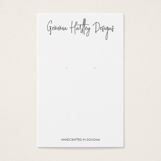 Schicke handgeschriebene Schrift-Ohrring-Displayka (Vorderseite)