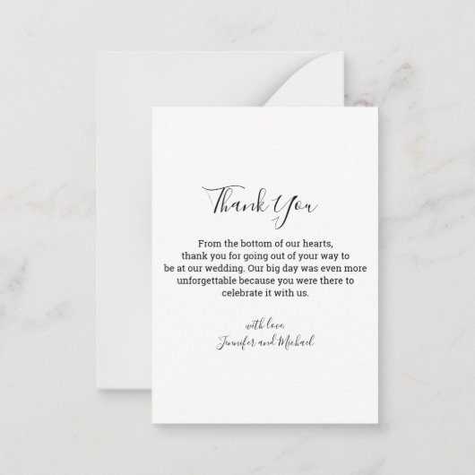 schicke Handschrift 4 Fotos Hochzeit danke Mitteilungskarte (Rückseite)