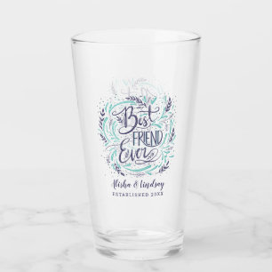 Schicke handschriftliche beste Freundin überhaupt Glas
