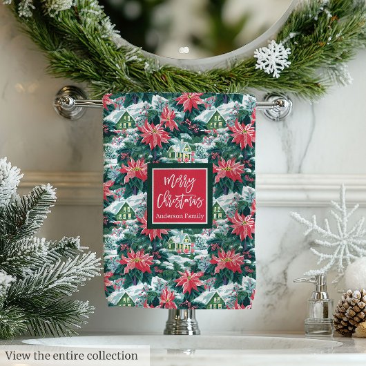 Schicke hellrosa und grüne Weihnachts-Geschenke im Badhandtuch Set