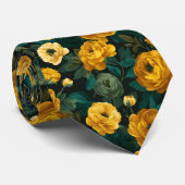Schicke Herren-Krawatten Ranunculus Blumenmuster Krawatte (Gerollt)