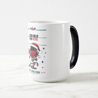 Schicke Hilfe und Wein Lustiges Weihnachten Line A Verwandlungstasse