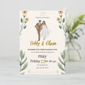 schicke Hochzeitseinladung Einladung (Stehend Vorderseite)