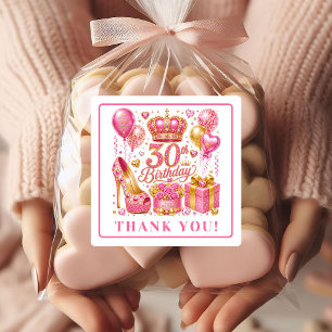 Schicke Hot Pink Konfetti 30. Geburtstag Aufkleber