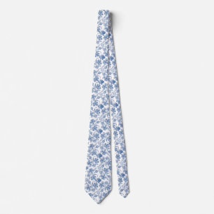 schicke Indigo-Blau-Ethno-Blumenprint-Krawatte Krawatte