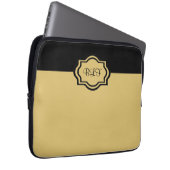 schicke ipad Hülse, kakki/mit Monogramm Laptopschutzhülle (Vorne Rechts)
