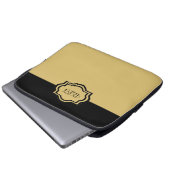 schicke ipad Hülse, kakki/mit Monogramm Laptopschutzhülle (Vorne Knopf)