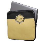 schicke ipad Hülse, kakki/mit Monogramm Laptopschutzhülle (Vorderseite Links)