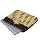 schicke ipad Hülse, kakki/schwarzes Punktmonogramm Laptopschutzhülle (Vorne Knopf)