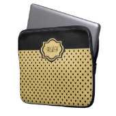schicke ipad Hülse, kakki/schwarzes Punktmonogramm Laptopschutzhülle (Vorderseite Links)