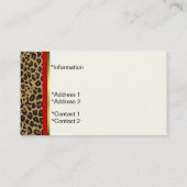 Schicke Jaguar-Druck-Visitenkarte Visitenkarte (Rückseite)