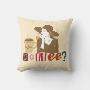 Schicke Kaffeeliebhaber Retro-Wurfkissen Kissen