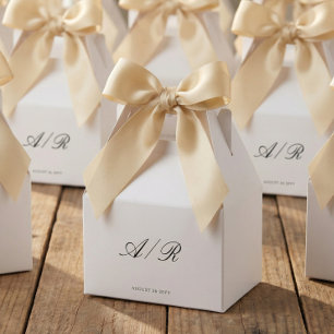 Schicke Kalligrafie-Monogramm-Hochzeitsgeschenkbox Geschenkschachtel