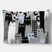 Schicke Karo- und Gingham-Katzenmuster-Patchwork-D Zubehörtasche (Rückseite)