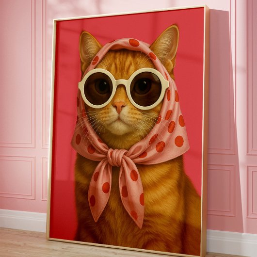Schicke Katzen-Comedy-Wandkunst im ästhetischen St Poster