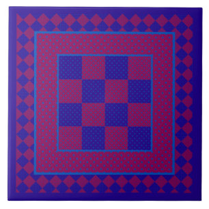 Schicke Keramikfliese, Lila, Blau, Pflaumen Polka Fliese
