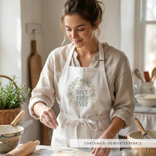Schicke Kokette Floral Bester Koch Aller Zeiten Ge Lange Schürze